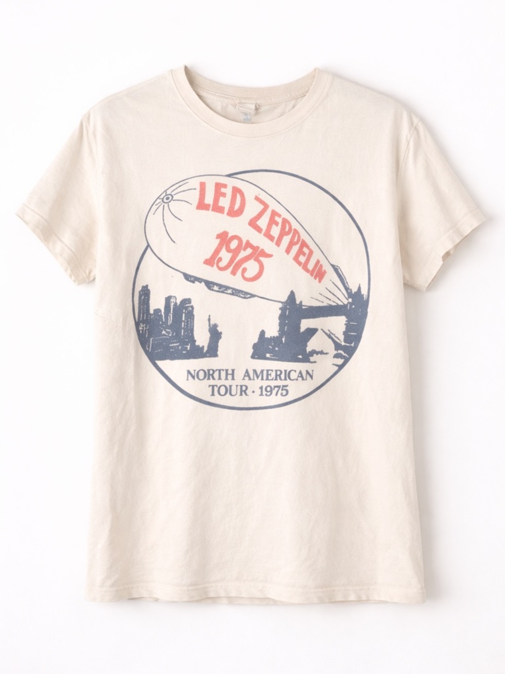 Led Zeppelin 1975 Tour Graphic Tee – Cream – Size M (Made in USA)